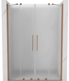 Mexen Velar Duo drzwi prysznicowe rozsuwane 140 cm, szron, miedź szczotkowana - 871-140-000-32-65
