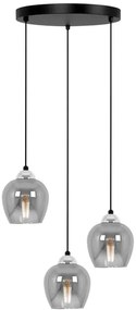 Lampa okrąg z kloszami ze szkła szara T2-S42
