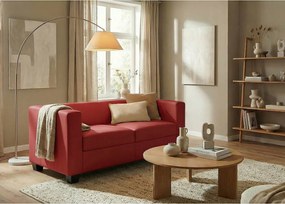 Sofa dwuosobowa Lille,  skóra, czerwona