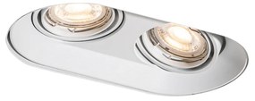 Okrągły reflektor wpuszczany biały GU10 50mm podwójny - Hubs