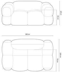 Szara sofa 180 cm Loretto – Cosmopolitan Design