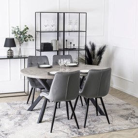 Stół Okrągły Rozkładany LUKAS 100-250 cm Beton Nowoczesny Loft
