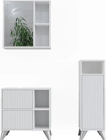 Zestaw mebli łazienkowych biały 60x30x62 leano