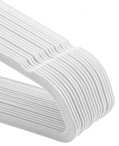 Wieszak na ubrania z białym welurem, 50 szt