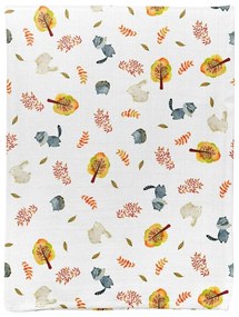 Biały koc dziecięcy muślinowy 75x100 cm Forest – Mijolnir
