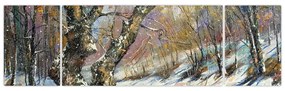 Obraz namalowanego zimowego krajobrazu (170x50 cm)