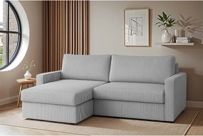 Uniwersalny narożnik Faro Mini z funkcją spania, do salonu, Poso jasnoszary