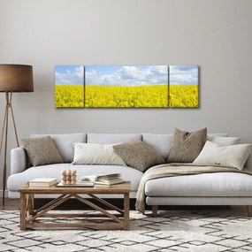 Obraz żółtego pola (170x50 cm)