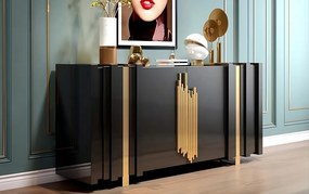 Designerska komoda dwudrzwiowa Stilig ST023B, czarna