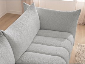 Jasnoszary narożnik z materiału bouclé (prawostronny/z szezlongiem) Azra – Bobochic Paris