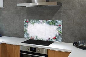 Szklany Panel Szyszki w Zimowym Śniegu