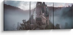 Obraz - Eltz Castle, Niemcy (z zegarem) (90x30 cm)