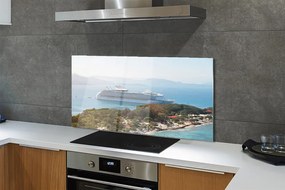 Szkło do Kuchni na Ścianę Statek przy Wyspie w Górach