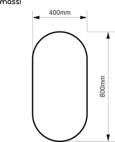 Lustro owalne podświetlane symetryczne złota rama 40 x 80 cm PLATAN LED