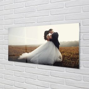 Panel szklany do Kuchni Para Młoda pod Błękitnym Niebem