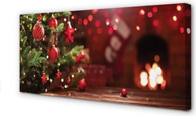 Zdjęcie na płótnie Bombki, Choinka i Prezenty