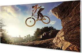 Szklany Panel Rower w Górach pod Chmurami