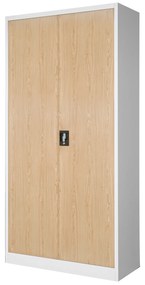 Zestaw 4x biurowa szafa metalowa JAN H, 900 x 1950 x 400 mm, Eco Design: biała/ dąb sonoma