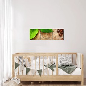 Obraz - Kawa (z zegarem) (90x30 cm)