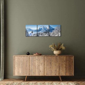 Obraz - Rzut oka na zimowy krajobraz (z zegarem) (90x30 cm)
