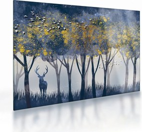 Obraz na szkle jelenia w lesie (70x50 cm)