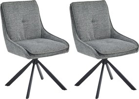Krzesła do jadalni zestaw 2 szt. - tkanina i metal - szare - BERTOLD