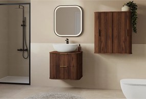 ELEGANCE Szafka łazienkowa ryflowana pod umywalkę 41,5 x 60,4 x 51,7 orzech