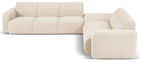 Beżowy narożnik z materiału bouclé (prawostronny) Molino – Micadoni Home