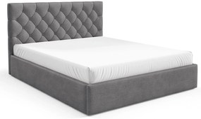 Ciemnoszare łóżko z pikowanym zagłówkiem 3 rozmiary H8-Z41