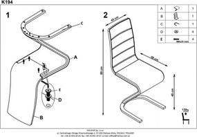 Krzesło do jadalni na płozach K194