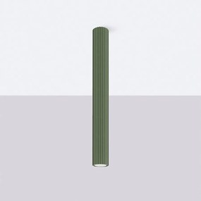 Lampa sufitowa minimalistyczny Gloow, aluminium - 1 źródło światła 4000K - L.6.5 x H.60 cm - zielony oliwkowy