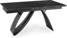 Ceramiczny stół z funkcją rozkładania Devon 160-220 cm, czarny marmur/czarny