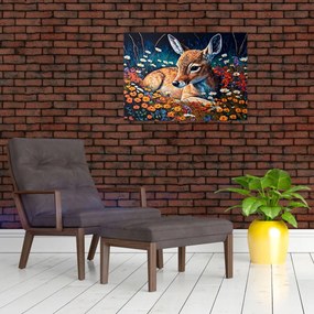 Obraz na szkle - Malowany jeleń (70x50 cm)