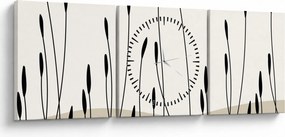 Obraz - Łąka graficzna N⁰3 (z zegarem) (90x30 cm)