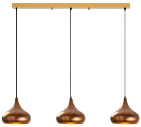 Lampa wisząca na lince MUBA 3xE27/40W/230V miedziana