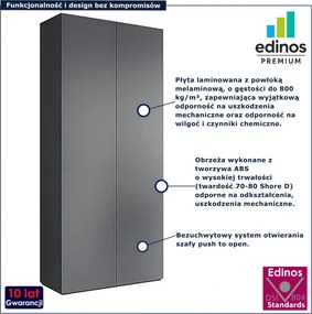 Antracytowa dwudrzwiowa szafa uchylna G3-M90