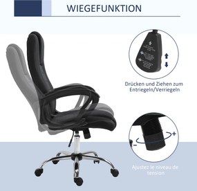 Vinsetto Fotel biurowy obrotowy z funkcją kołysania ergonomiczny regulowany | Aosom PL