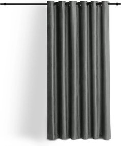 Ciemnoszara aksamitna zasłona częściowo zaciemniająca (dimout) 200x250 cm Velto – Filumi