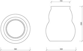 Biały szklany ręcznie wykonany wazon (wysokość 22 cm) Dam – noo.ma