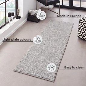 Jasnoszary chodnik Hanse Home Pure, 80x400 cm