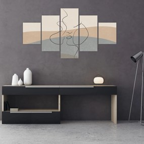 Obraz - Line art kiss (125x70 cm)