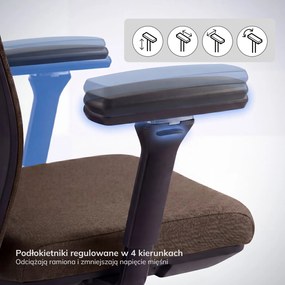 Fotel biurowy ergonomiczny brązowy VECTOR
