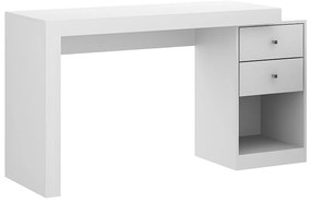 Biurko narożne - 2 szuflady i 2 szafki - Kolor: Biały - EVAN