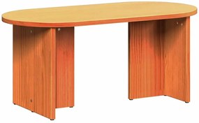 Brązowy drewniany stolik kawowy owalny woskowy brąz N3-E11