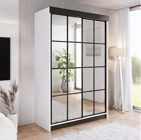 Szafa przesuwna z lustrem BARI 2 Biała 150