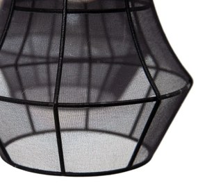 Czarna lampa wisząca z tekstylnym kloszem ø 40 cm – Ixia