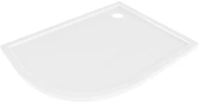 Mexen Flow brodzik półokrągły asymetryczny slim prawy 90 x 80 cm, biały połysk - 46Q108090R