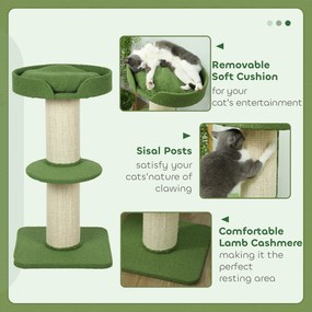 PawHut Drapak 91cm z platformą i łóżkiem dla kotów, zielony