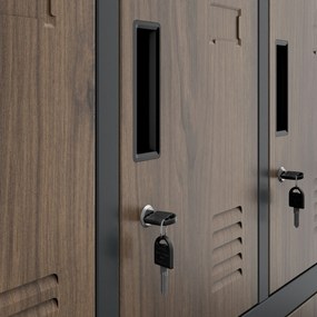 Szafa skrytkowa socjalna BHP antracytowa/ orzech: Eco Design ROBERT, 1360 x 1720 x 450 mm