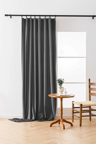 Szara zaciemniająca zasłona VELVET 140x250 cm Zawieszanie: Metalowe pierścienie